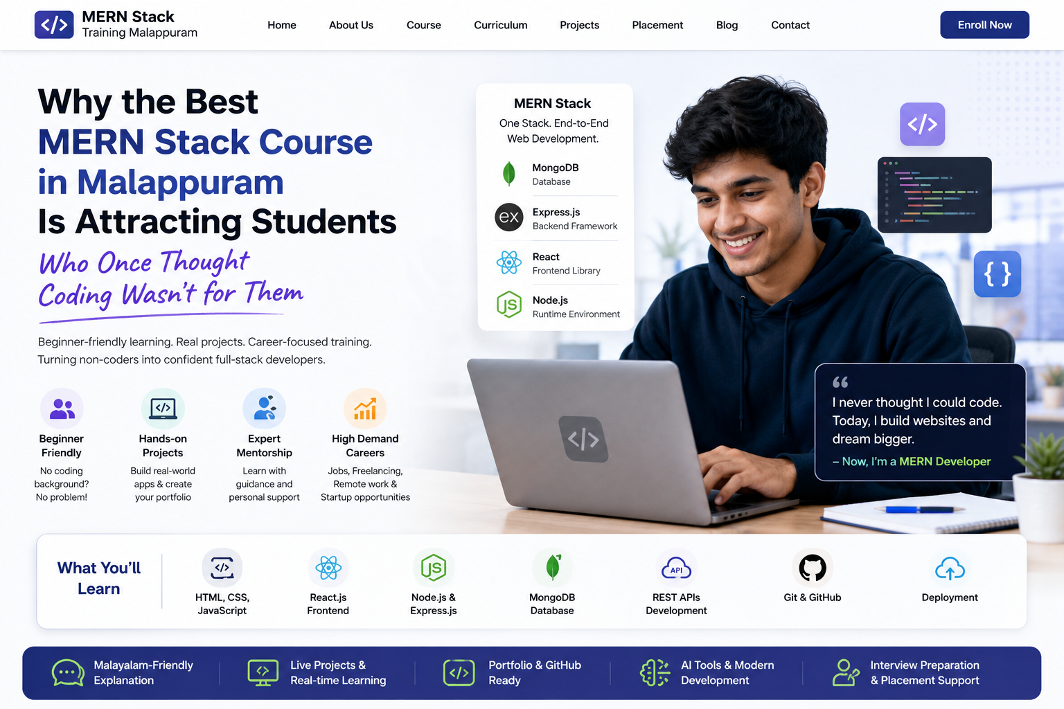 best mernstack courses in malappuram